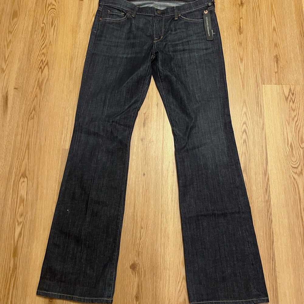 Citizens Of Humanity Blue Flare Wide Leg Jeans